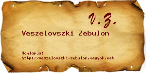 Veszelovszki Zebulon névjegykártya